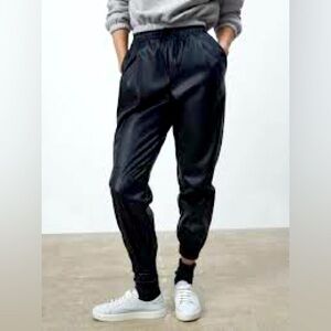 Zara Faux Leather Joggers